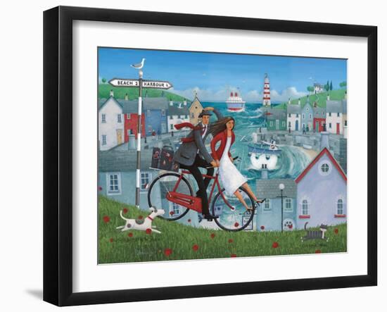 Bicycle Seascape-Peter Adderley-Framed Art Print