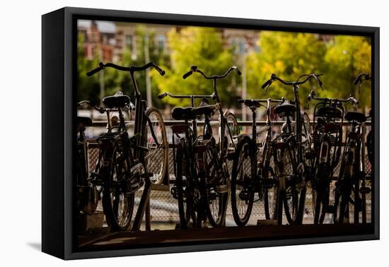 Bicycle Silhouettes II-Erin Berzel-Framed Premier Image Canvas