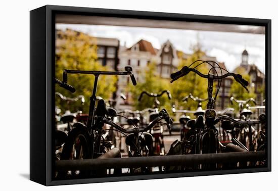 Bicycle Silhouettes-Erin Berzel-Framed Premier Image Canvas