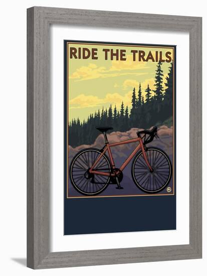 Bicycle - Trails-Lantern Press-Framed Premium Giclee Print
