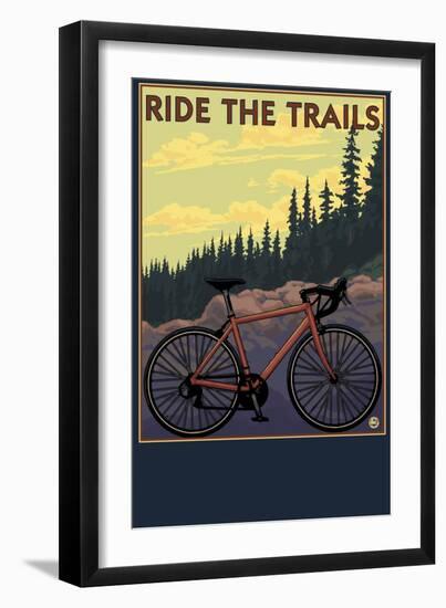 Bicycle - Trails-Lantern Press-Framed Premium Giclee Print