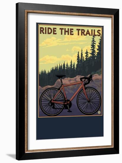 Bicycle - Trails-Lantern Press-Framed Art Print