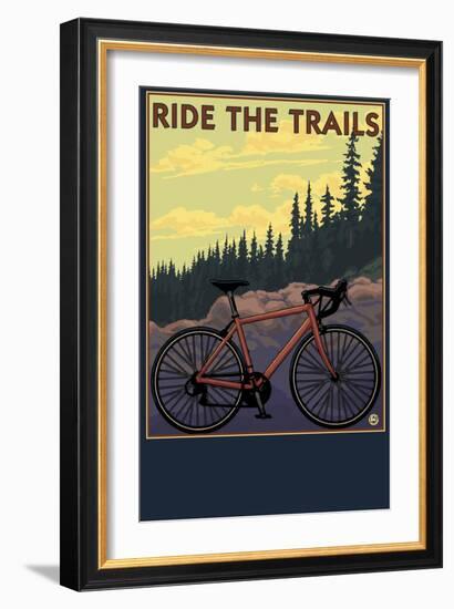 Bicycle - Trails-Lantern Press-Framed Art Print