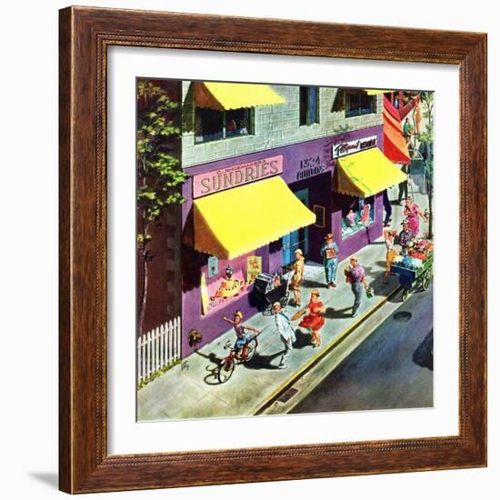 "Bicycle Tricks", June 18, 1955-Thornton Utz-Framed Giclee Print