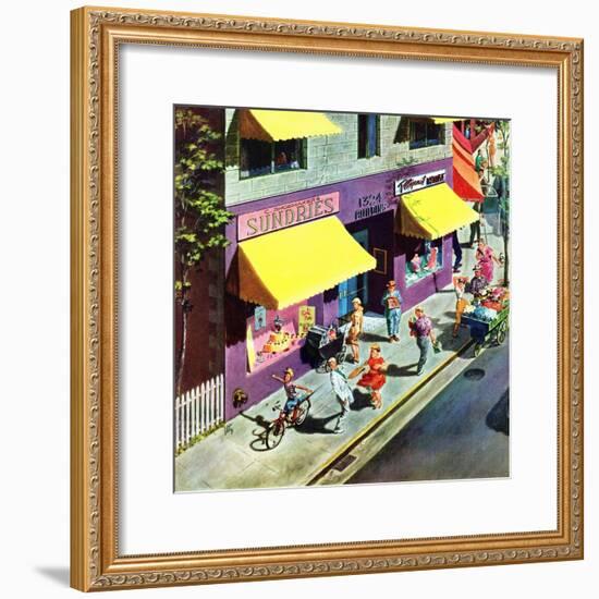 "Bicycle Tricks", June 18, 1955-Thornton Utz-Framed Giclee Print