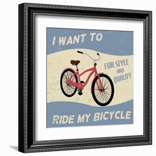 Bicycle Vintage Poster-radubalint-Framed Art Print