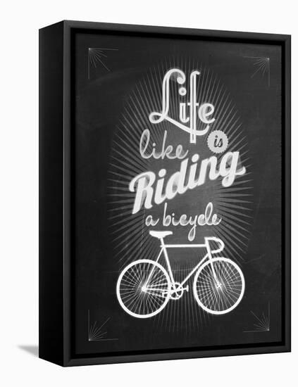 Bicycle Vintage Typographical Background-Melindula-Framed Stretched Canvas