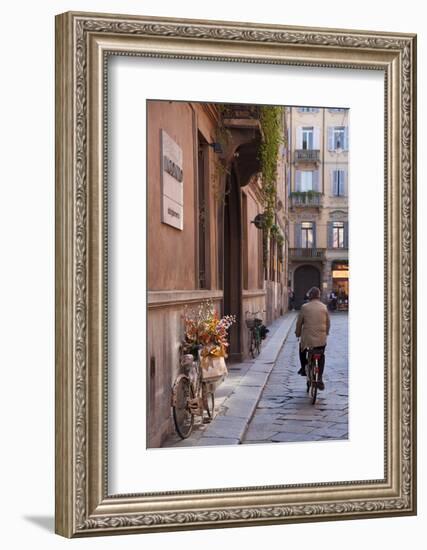 Bicycle with Flowers and Shopping Bags , Parma, Emilia Romagna, Italy-Peter Adams-Framed Photographic Print