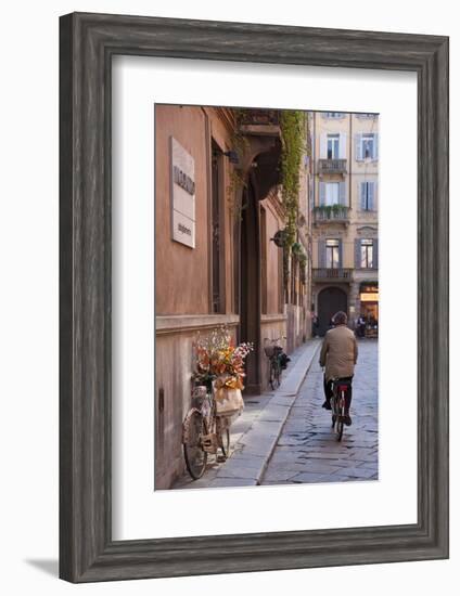 Bicycle with Flowers and Shopping Bags , Parma, Emilia Romagna, Italy-Peter Adams-Framed Photographic Print