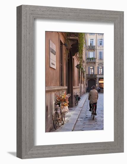 Bicycle with Flowers and Shopping Bags , Parma, Emilia Romagna, Italy-Peter Adams-Framed Photographic Print