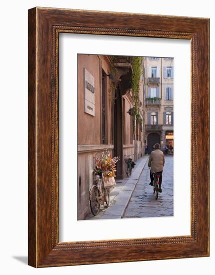 Bicycle with Flowers and Shopping Bags , Parma, Emilia Romagna, Italy-Peter Adams-Framed Photographic Print