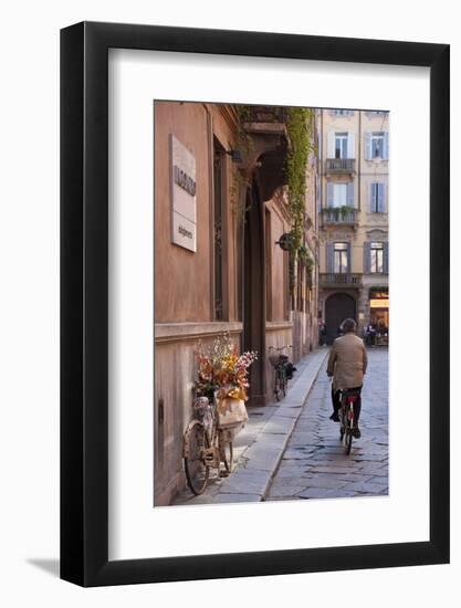 Bicycle with Flowers and Shopping Bags , Parma, Emilia Romagna, Italy-Peter Adams-Framed Photographic Print