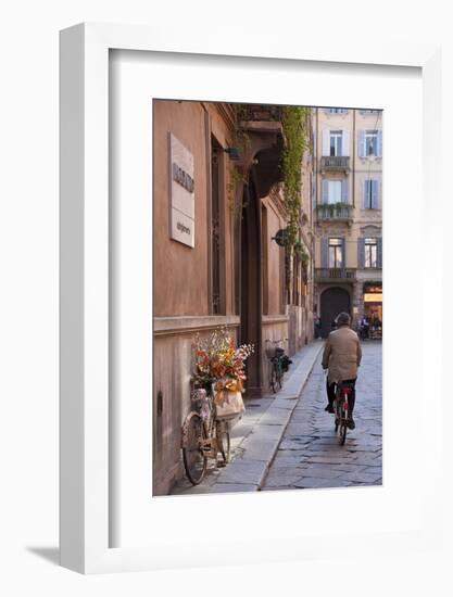 Bicycle with Flowers and Shopping Bags , Parma, Emilia Romagna, Italy-Peter Adams-Framed Photographic Print