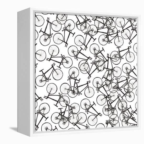 Bicycles, 2020, (Fine Liner)-Charlotte Orr-Framed Premier Image Canvas