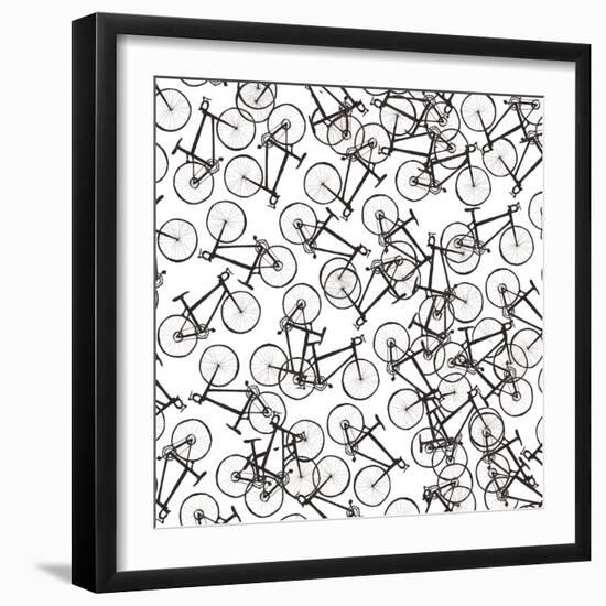 Bicycles, 2020, (Fine Liner)-Charlotte Orr-Framed Giclee Print