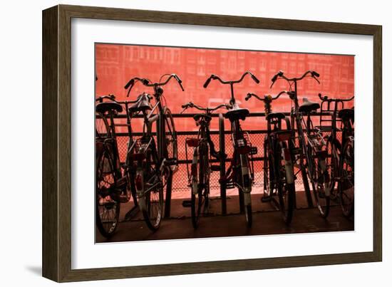 Bicycles at Centraal Station II-Erin Berzel-Framed Photographic Print