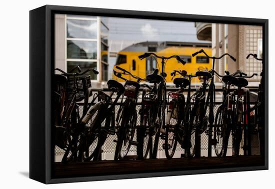 Bicycles at Centraal Station-Erin Berzel-Framed Premier Image Canvas