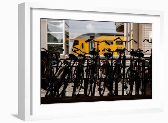 Bicycles at Centraal Station-Erin Berzel-Framed Photographic Print