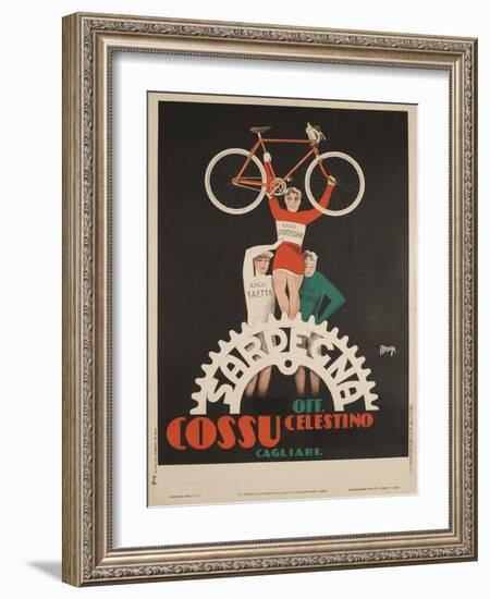 Bicycles Cossu Sardegna, Italian Advertising Poster-null-Framed Giclee Print