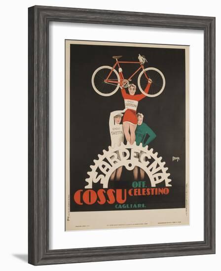 Bicycles Cossu Sardegna, Italian Advertising Poster-null-Framed Giclee Print