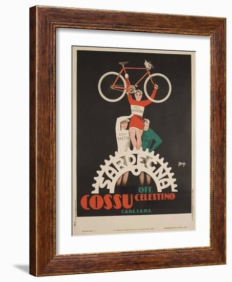 Bicycles Cossu Sardegna, Italian Advertising Poster-null-Framed Giclee Print