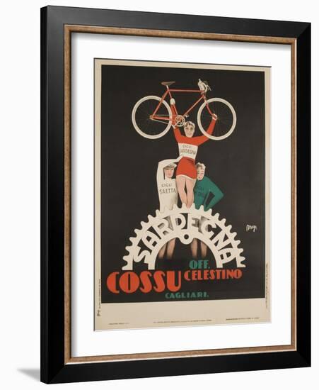 Bicycles Cossu Sardegna, Italian Advertising Poster-null-Framed Giclee Print