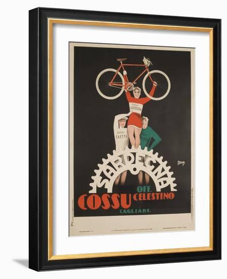 Bicycles Cossu Sardegna, Italian Advertising Poster-null-Framed Giclee Print