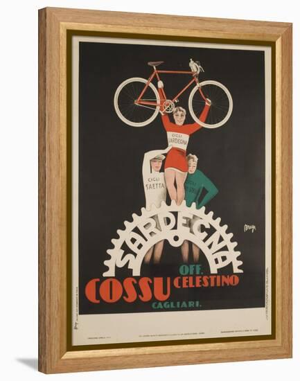 Bicycles Cossu Sardegna, Italian Advertising Poster-null-Framed Premier Image Canvas