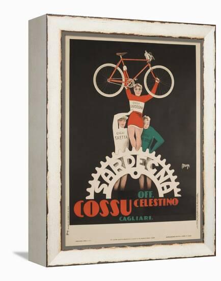 Bicycles Cossu Sardegna, Italian Advertising Poster-null-Framed Premier Image Canvas