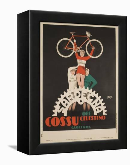 Bicycles Cossu Sardegna, Italian Advertising Poster-null-Framed Premier Image Canvas