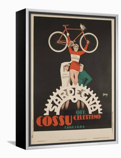 Bicycles Cossu Sardegna, Italian Advertising Poster-null-Framed Premier Image Canvas