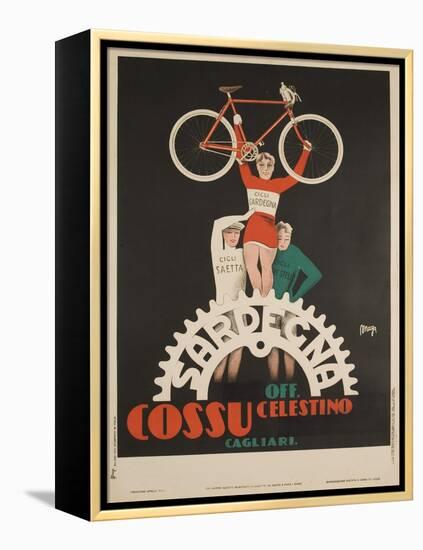 Bicycles Cossu Sardegna, Italian Advertising Poster-null-Framed Premier Image Canvas