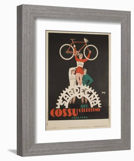 Bicycles Cossu Sardegna, Italian Advertising Poster-null-Framed Giclee Print