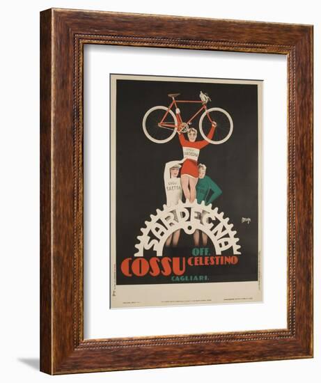 Bicycles Cossu Sardegna, Italian Advertising Poster-null-Framed Giclee Print