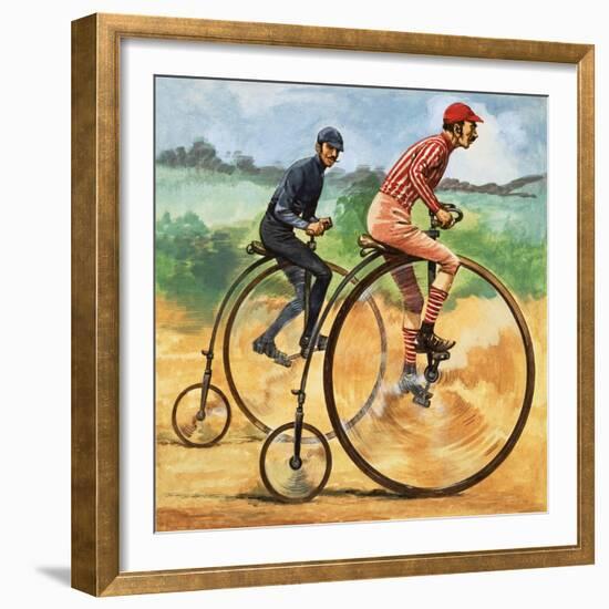 Bicycles Down the Ages. the Penny Farthing-Peter Jackson-Framed Giclee Print