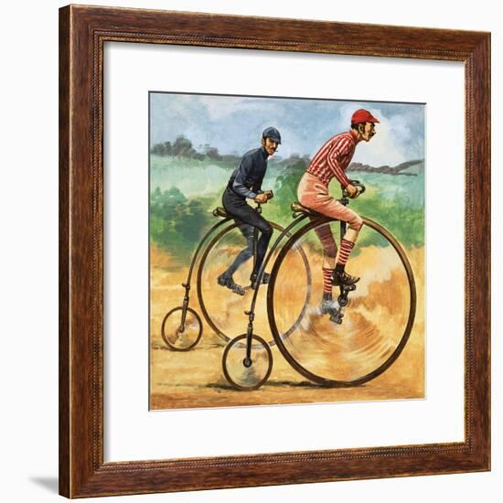 Bicycles Down the Ages. the Penny Farthing-Peter Jackson-Framed Giclee Print