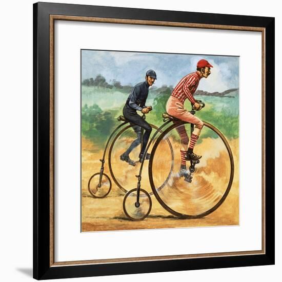 Bicycles Down the Ages. the Penny Farthing-Peter Jackson-Framed Giclee Print