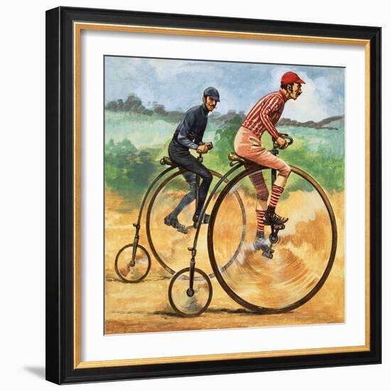 Bicycles Down the Ages. the Penny Farthing-Peter Jackson-Framed Giclee Print