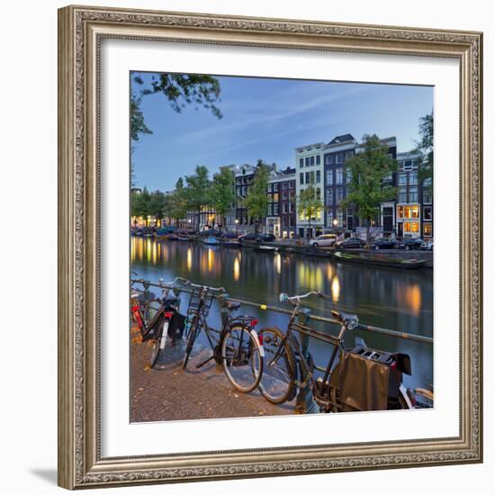 Bicycles, Houses Near the Keizersgracht, Amsterdam, the Netherlands-Rainer Mirau-Framed Photographic Print