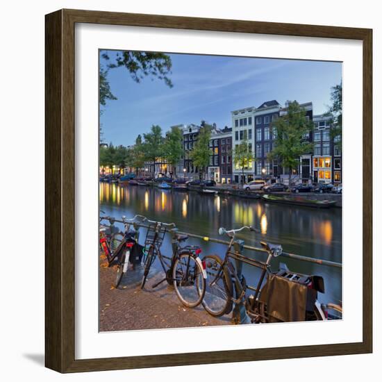 Bicycles, Houses Near the Keizersgracht, Amsterdam, the Netherlands-Rainer Mirau-Framed Photographic Print