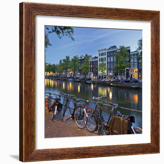 Bicycles, Houses Near the Keizersgracht, Amsterdam, the Netherlands-Rainer Mirau-Framed Photographic Print