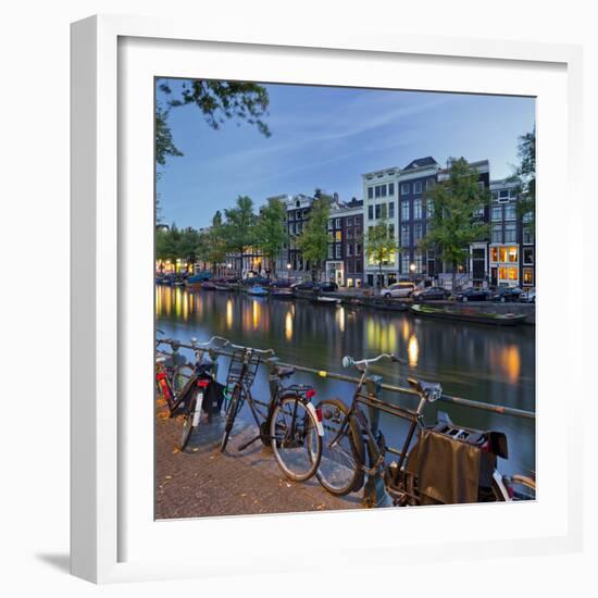 Bicycles, Houses Near the Keizersgracht, Amsterdam, the Netherlands-Rainer Mirau-Framed Photographic Print