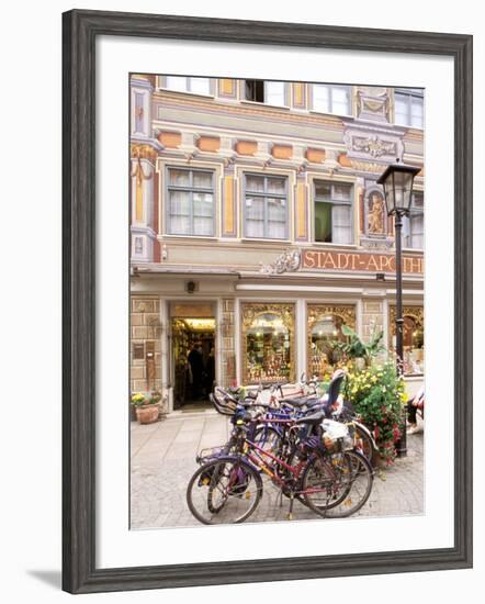 Bicycles Parked in Street, Fussen, Germany-Adam Jones-Framed Photographic Print