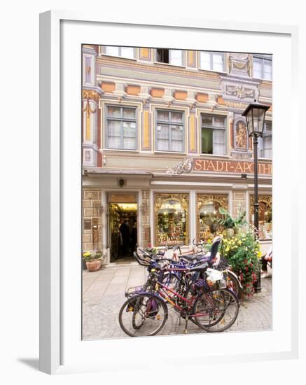 Bicycles Parked in Street, Fussen, Germany-Adam Jones-Framed Photographic Print