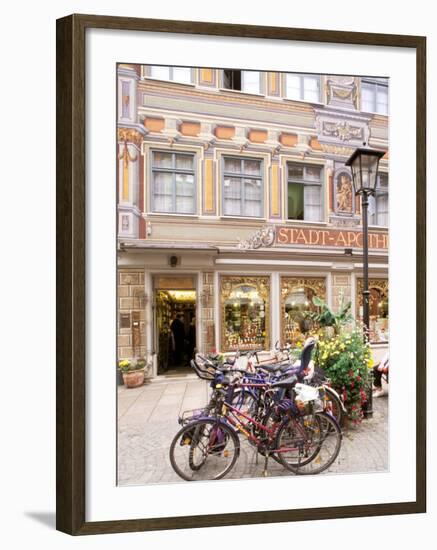 Bicycles Parked in Street, Fussen, Germany-Adam Jones-Framed Photographic Print