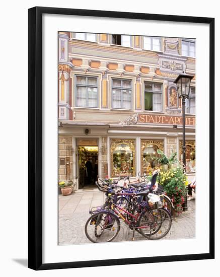 Bicycles Parked in Street, Fussen, Germany-Adam Jones-Framed Photographic Print