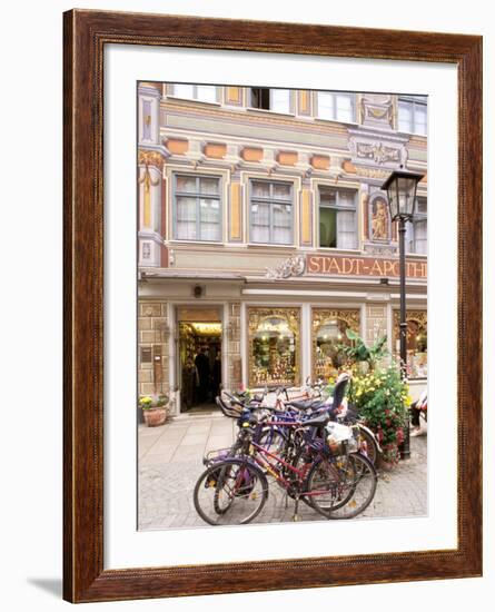 Bicycles Parked in Street, Fussen, Germany-Adam Jones-Framed Photographic Print