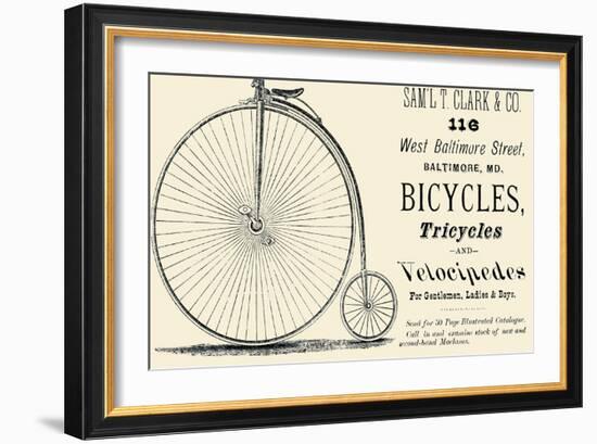 Bicycles, Tricycles, and Velocipedes-null-Framed Premium Giclee Print