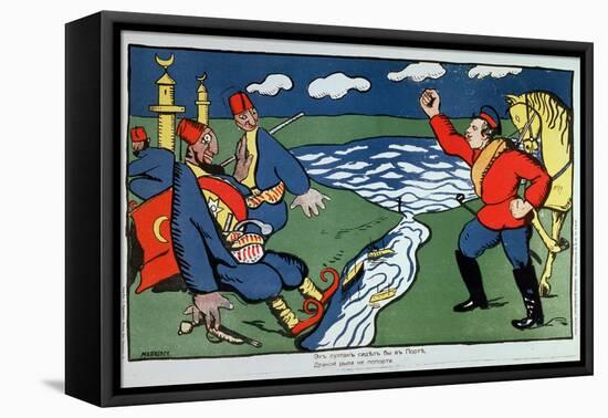 Bien, Sultan... (Well, Sultan). Satire Du Conflit Entre La Turquie Et La Russie, Durant La Premiere-Kazimir Severinovich Malevich-Framed Premier Image Canvas