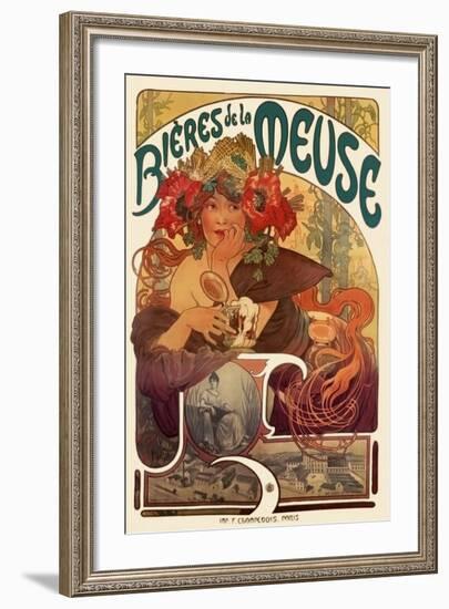 Bieres de La Meuse-Alphonse Mucha-Framed Art Print